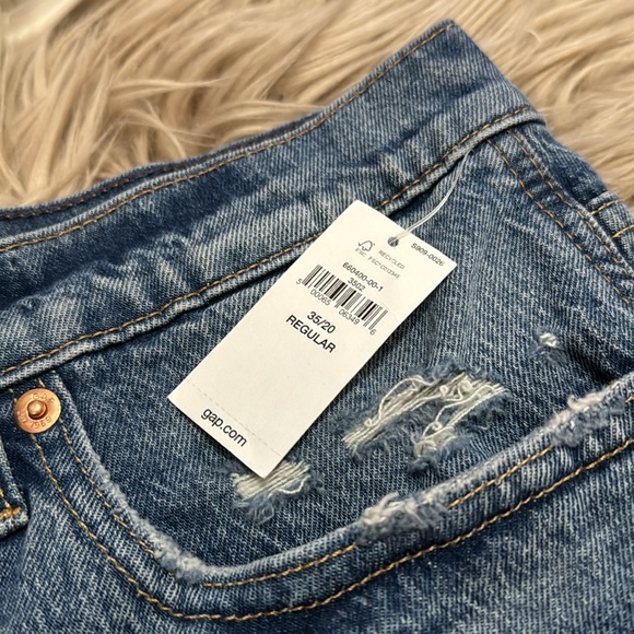 NWT Gap High Rise Cheeky Shorts-Button Fly-Sz 35/20R-Raw Hem-Med Wash-99 Cotton - Picture 4 of 14